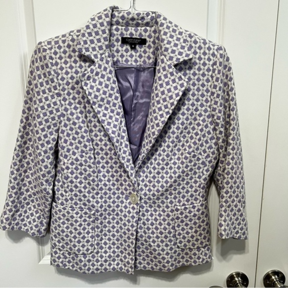 Karen Kane Women's Purple Patterned Blazer